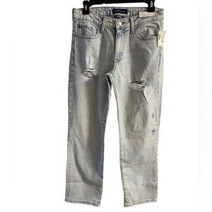 Aeropostale mid rise ankle straight stretch jeans light wash Sz 8 R NWT
